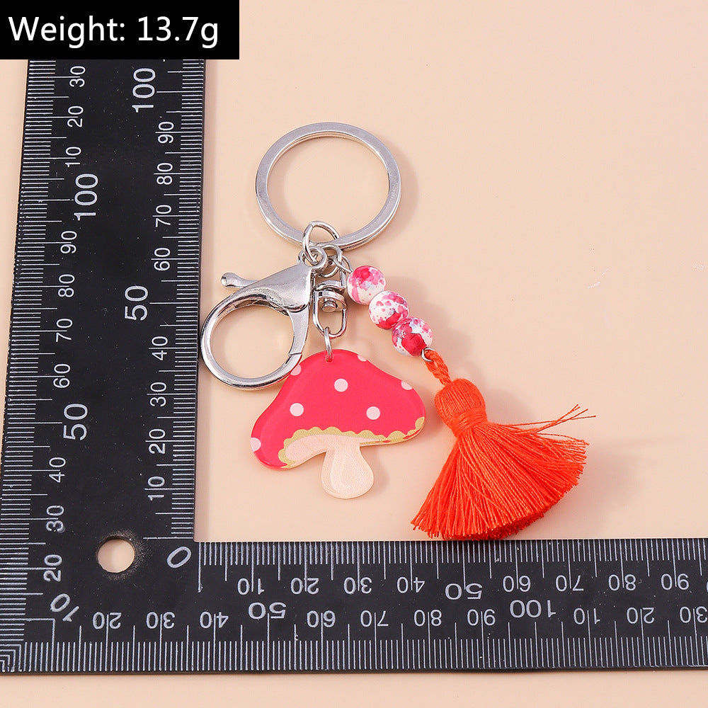 Wholesale Tassel Rice Beads Butterfly Wings Keychain